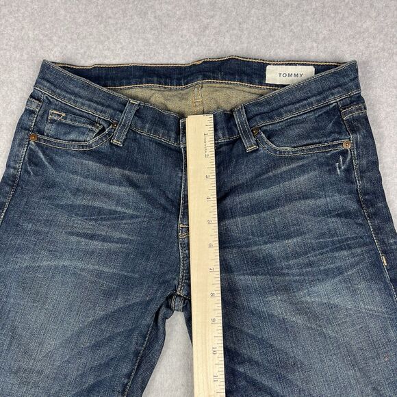 Tommy Hilfiger Jeans Womens 29/32 Navy Tommy Bootcut Cotton Blend Country Casual - Picture 7 of 13
